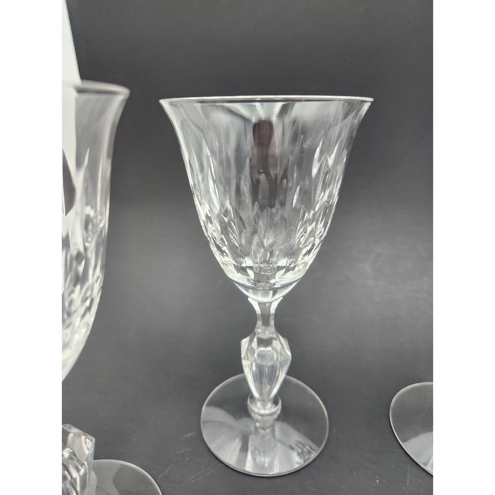 Vtg Tiffin Franciscan Crystal Water Goblets Wine Glasses Jamestown? Set Of 5 - Picture 7 of 10
